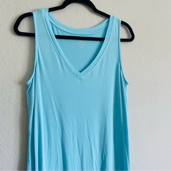 Soho New York Company Blue Sleeveless V-Neck Sundress maxi Large casual summer - Picture 4 of 10
